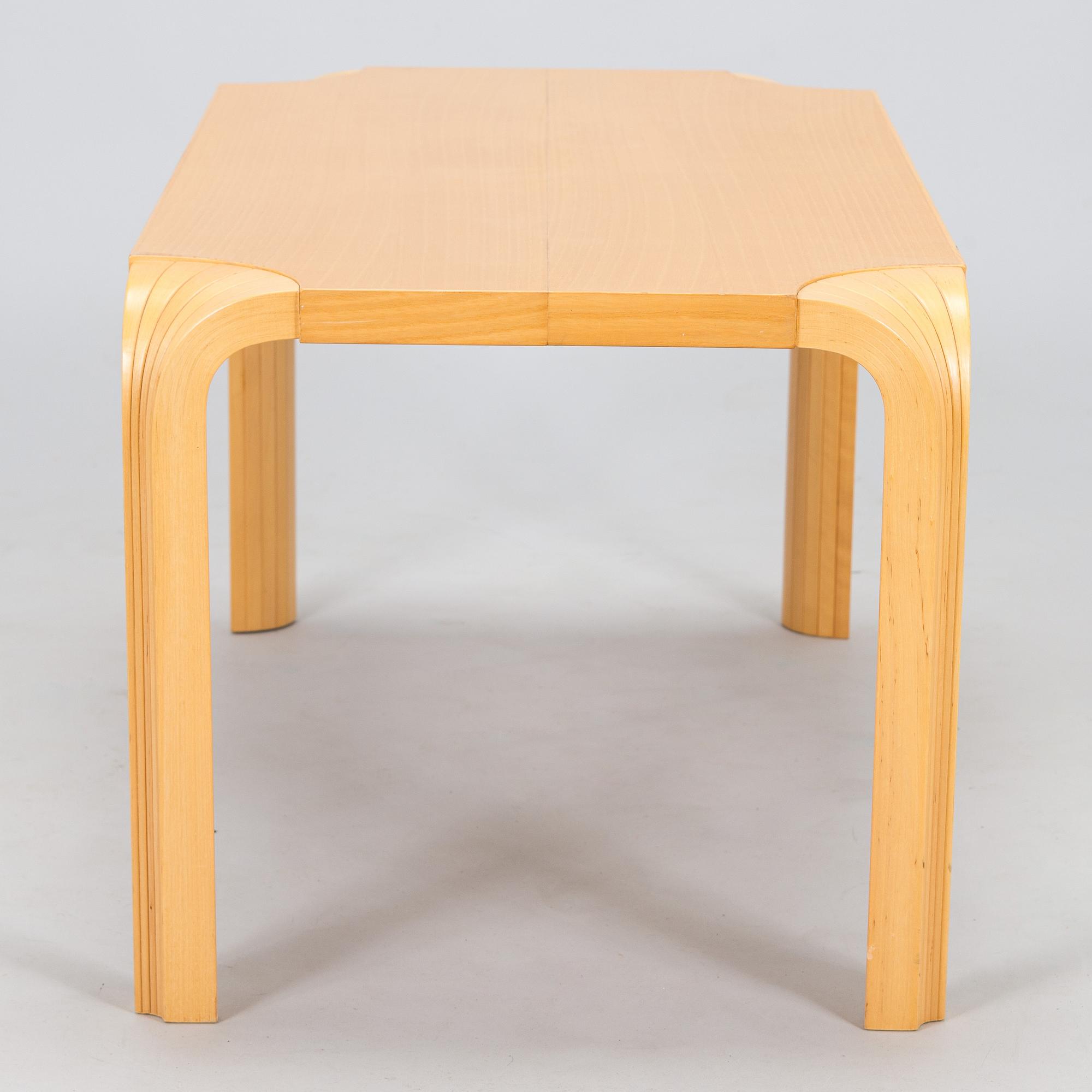 Alvar Aalto, a 1960s coffee table model MX800B, altered, for Artek.