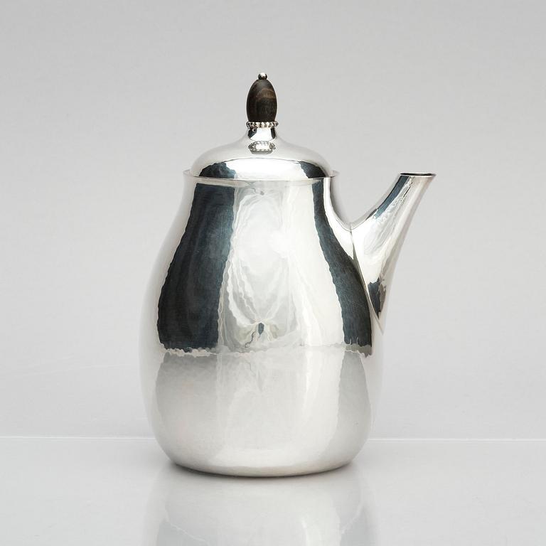 Georg Jensen, kaffeservis, 3 delar, sterling silver, Köpenhamn, Danmark, efter 1945, design nr 80A.