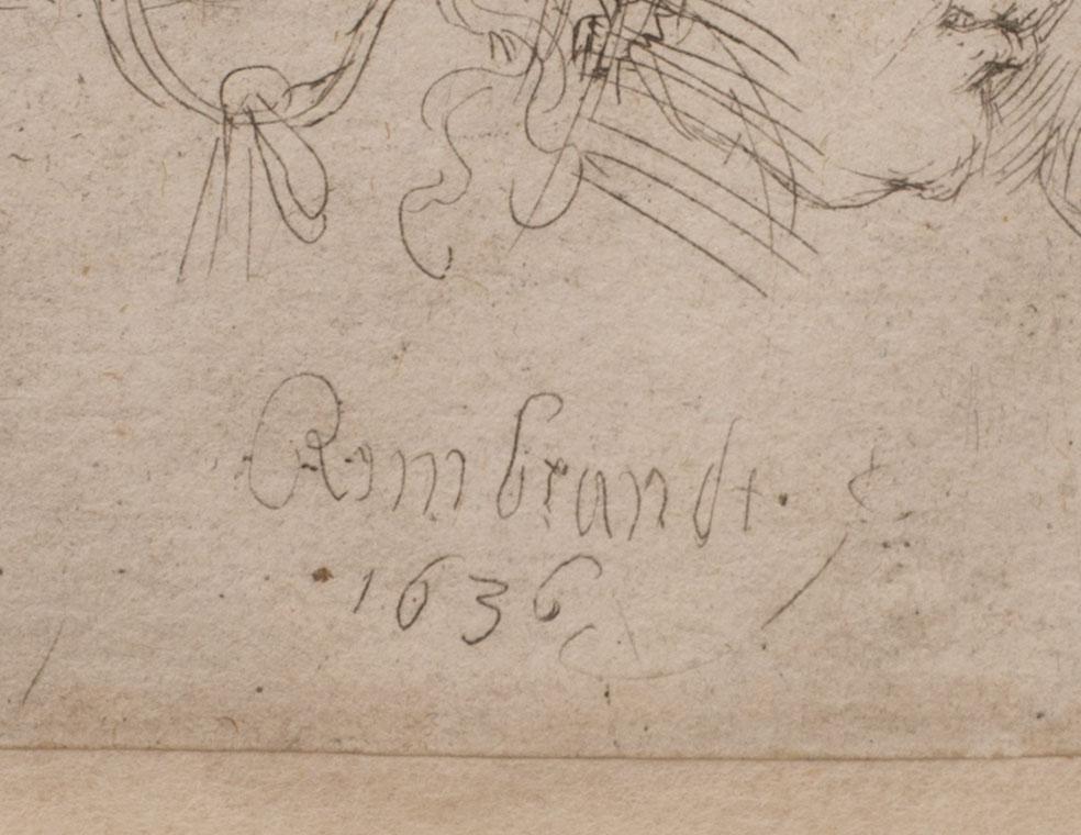 ETSNING REMBRANDT 1636, senare avdrag, troligen 1700-tal (Basan).