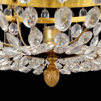 A late Gustavian circa 1800 nine-light chandelier.