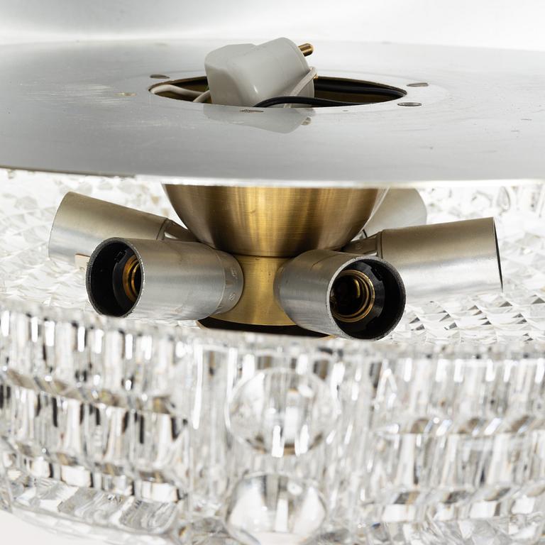 Carl Fagerlund, ceiling lights, a pair, Orrefors, 1960s.