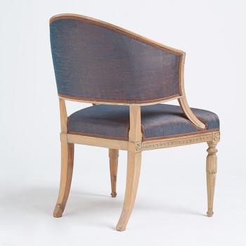 A late Gustavian armchair by A Hellman (master in Stockholm 179?-1825).