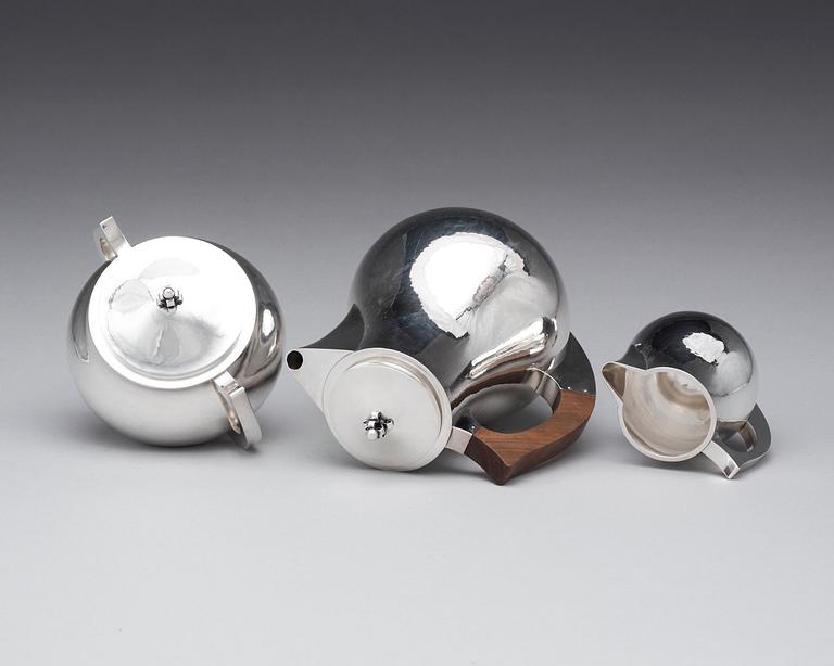 HANS HANSEN, kaffeservis, 3 delar, Danmark 1949, sterling,