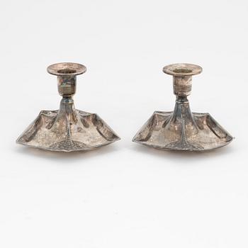 A pair of jugend candlesticks, Württembergische Metallwarenfabrik.