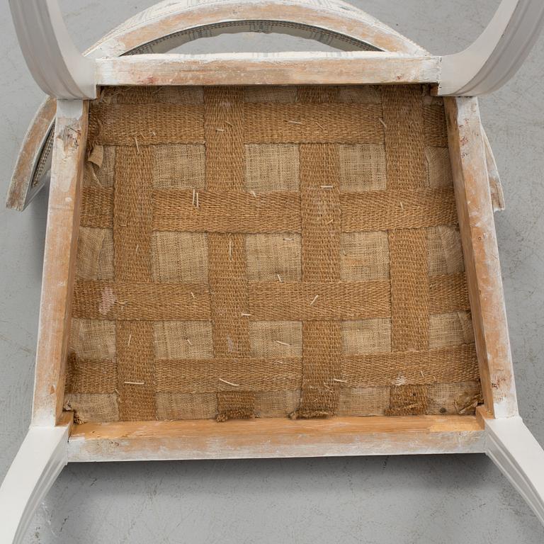 A pair of Swedish late Gustavian 1790's klismos chairs.