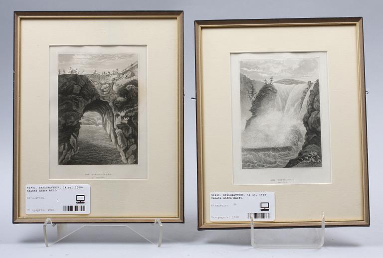 STÅLGRAVYRER, 14 st, 1800-talets andra hälft.