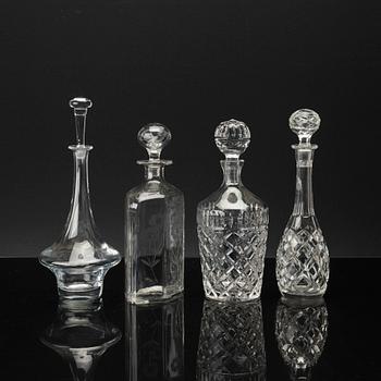 KARAFFER, 4 st, glas, 1900-tal,