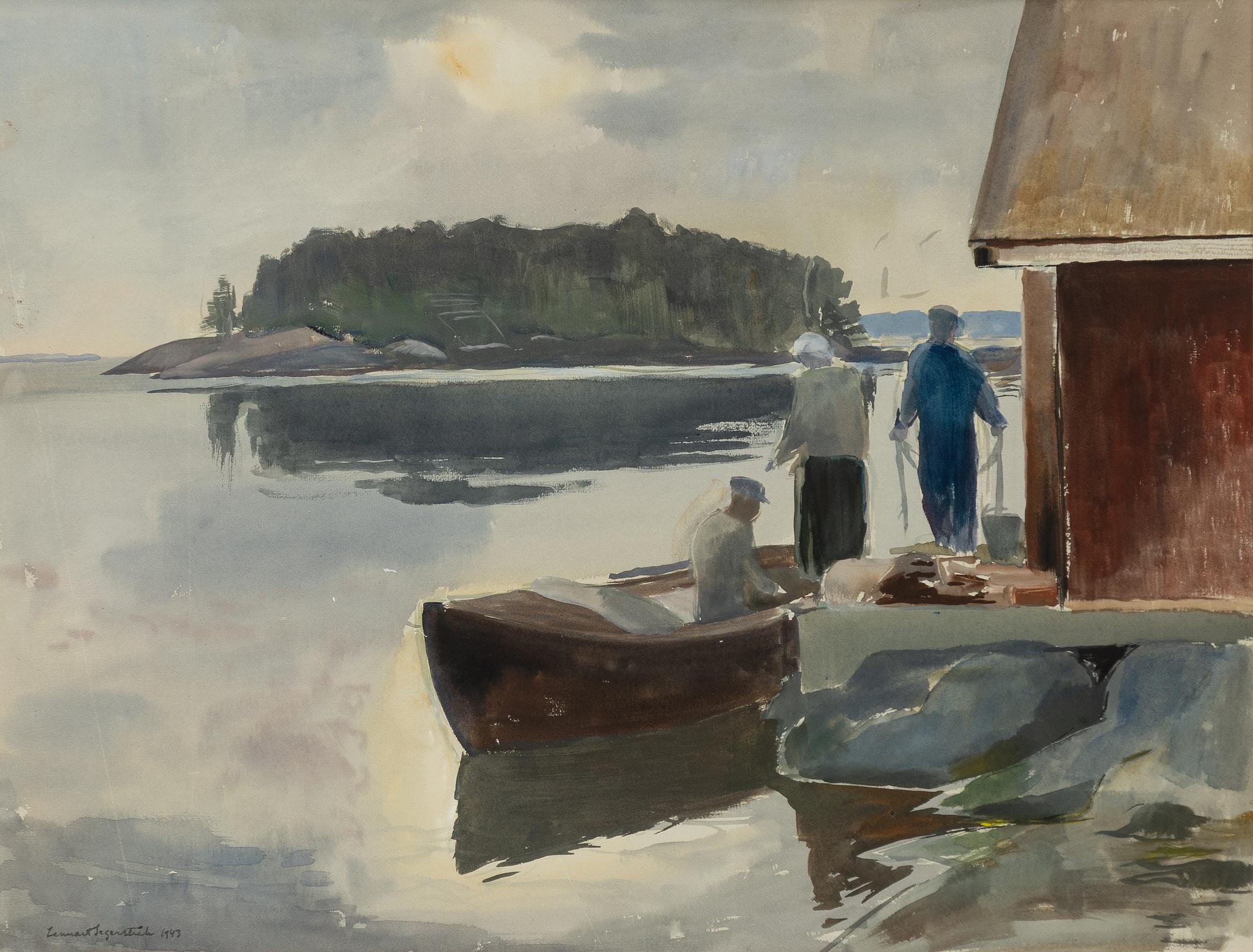 Lennart Segerstråle, By the boathouse.