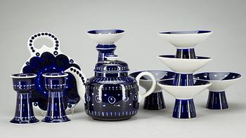SERVISDELAR, 10 delar, porslin, "Valencia" Ulla Procopé, Arabia, Finland.