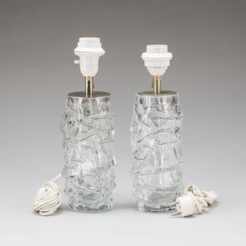 BORDSLAMPOR, glas, Reijmyre. 1960-tal.