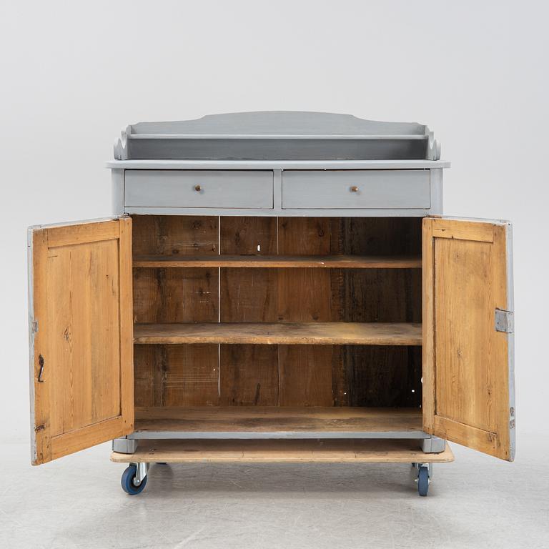 A painted cupboard, first half of the 19th Century.