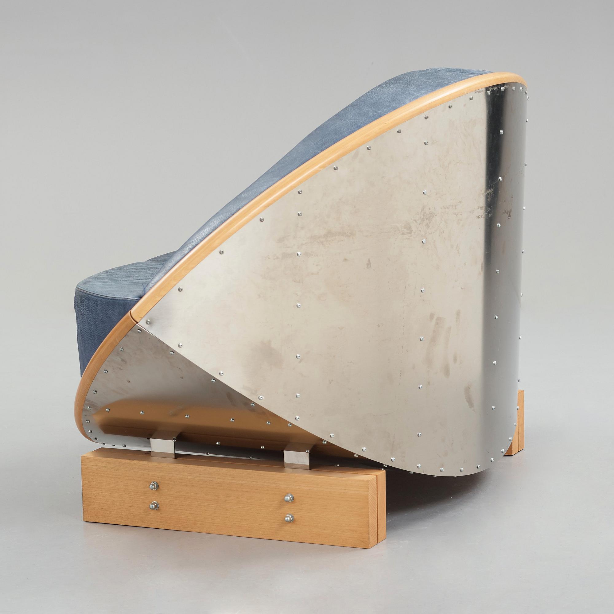 Sigurdur Gustafsson, SIGURDUR GUSTAFSSON, a "Keflavik", beech, steel and leather sofa, Källemo, Sweden post 2000.