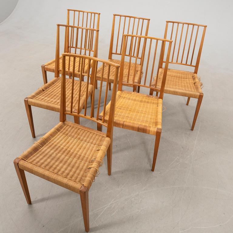 Josef Frank, chairs 6 pcs model no 970 for the company Svenskt Tenn.