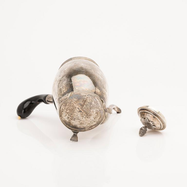Anders Lundqvist, coffee pot, silver, Stockholm, 1821.