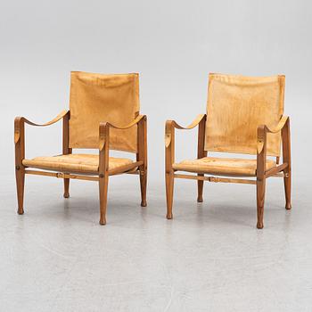 Kaare Klint, a pair of 'Safari Chairs', Rud. Rasmussen, Denmark.