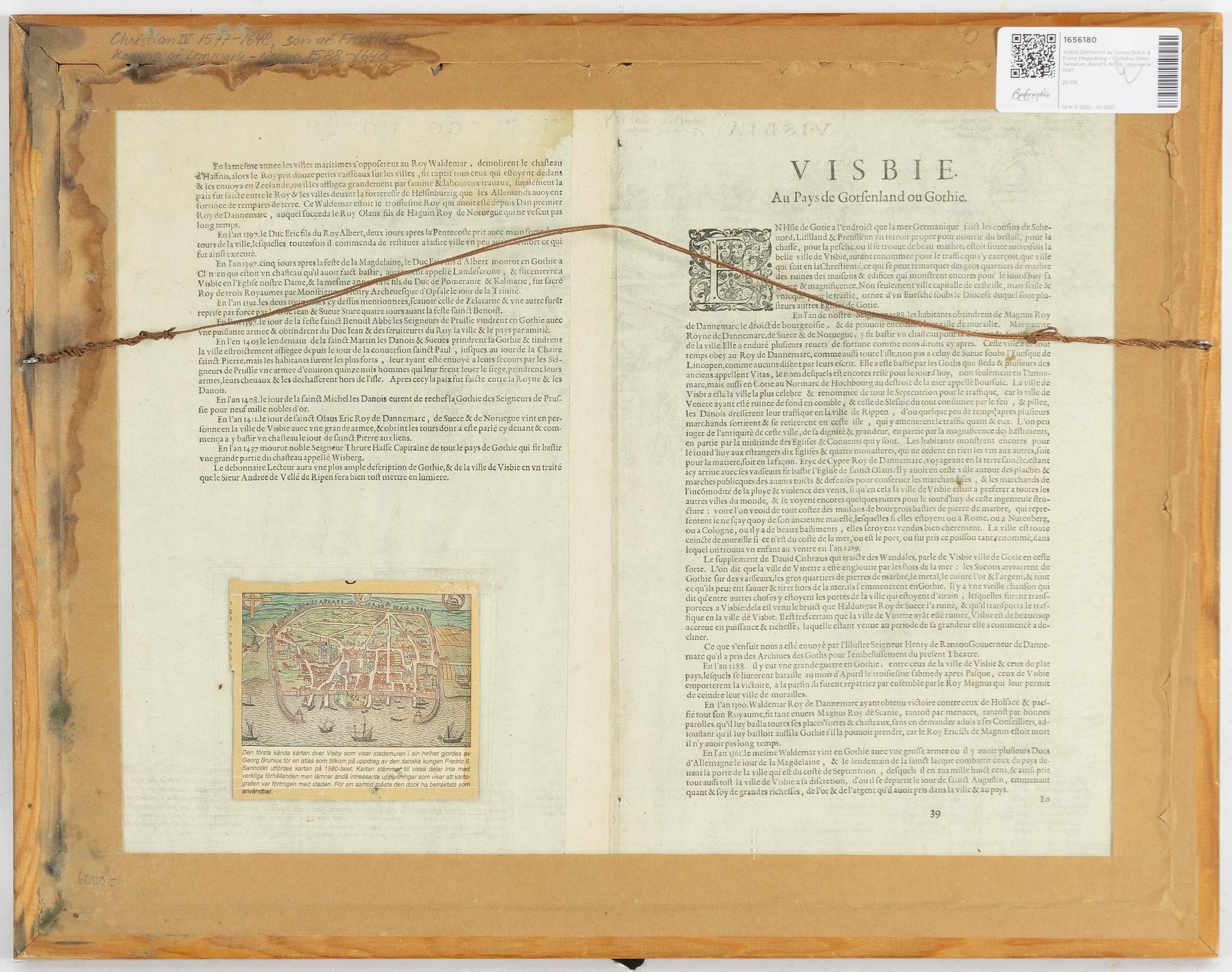 Karta, "Visbia Gothorum", sent 1500-tal.