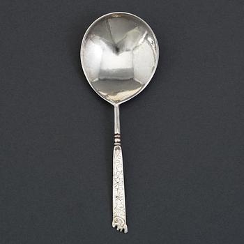 Sked, icke identifierat bomärke, silver, Norge 1600-tal.