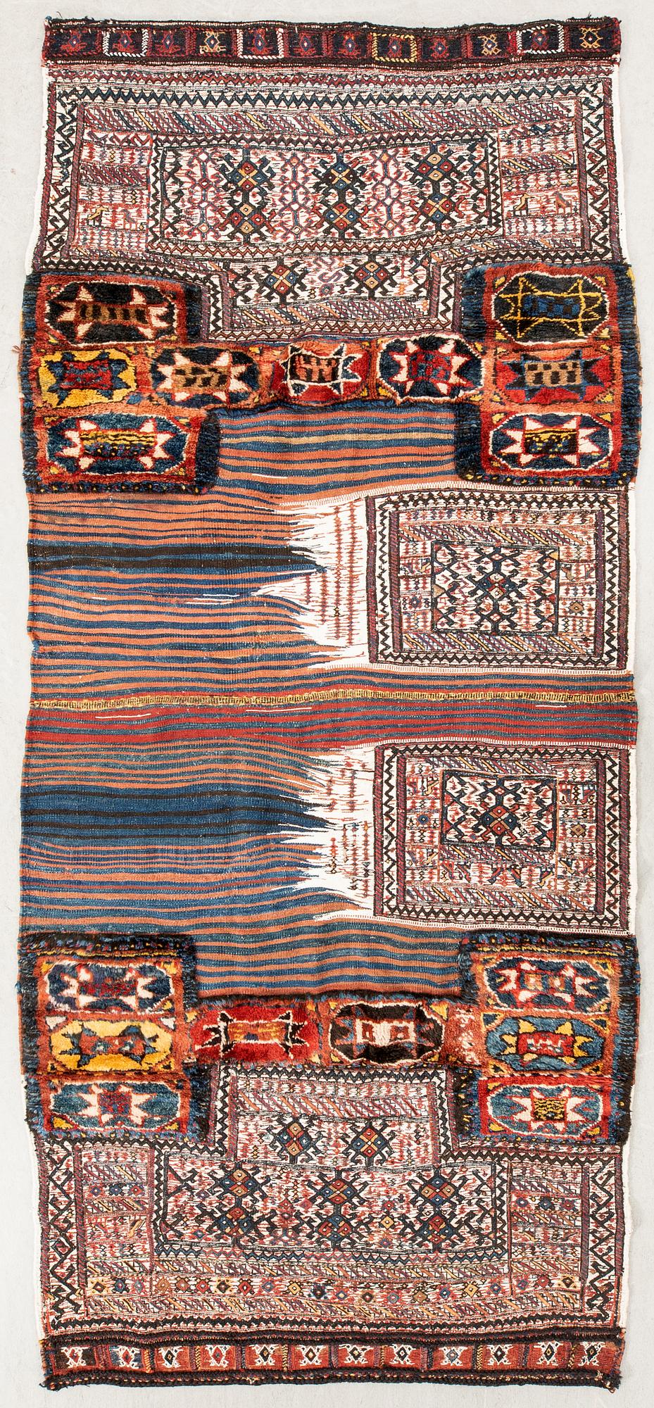 Luri/Bachtiari khorjin rug semi-antique, approx. 259x110 cm.