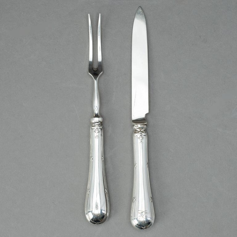 FRUKTBESTICK, 12 delar, silver, bla Johannes Schurmann, Landskrona. 1908-1916. Tot ca 409 gram.