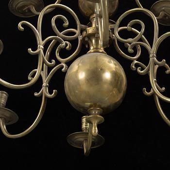 A 18th century brass ceiling light.