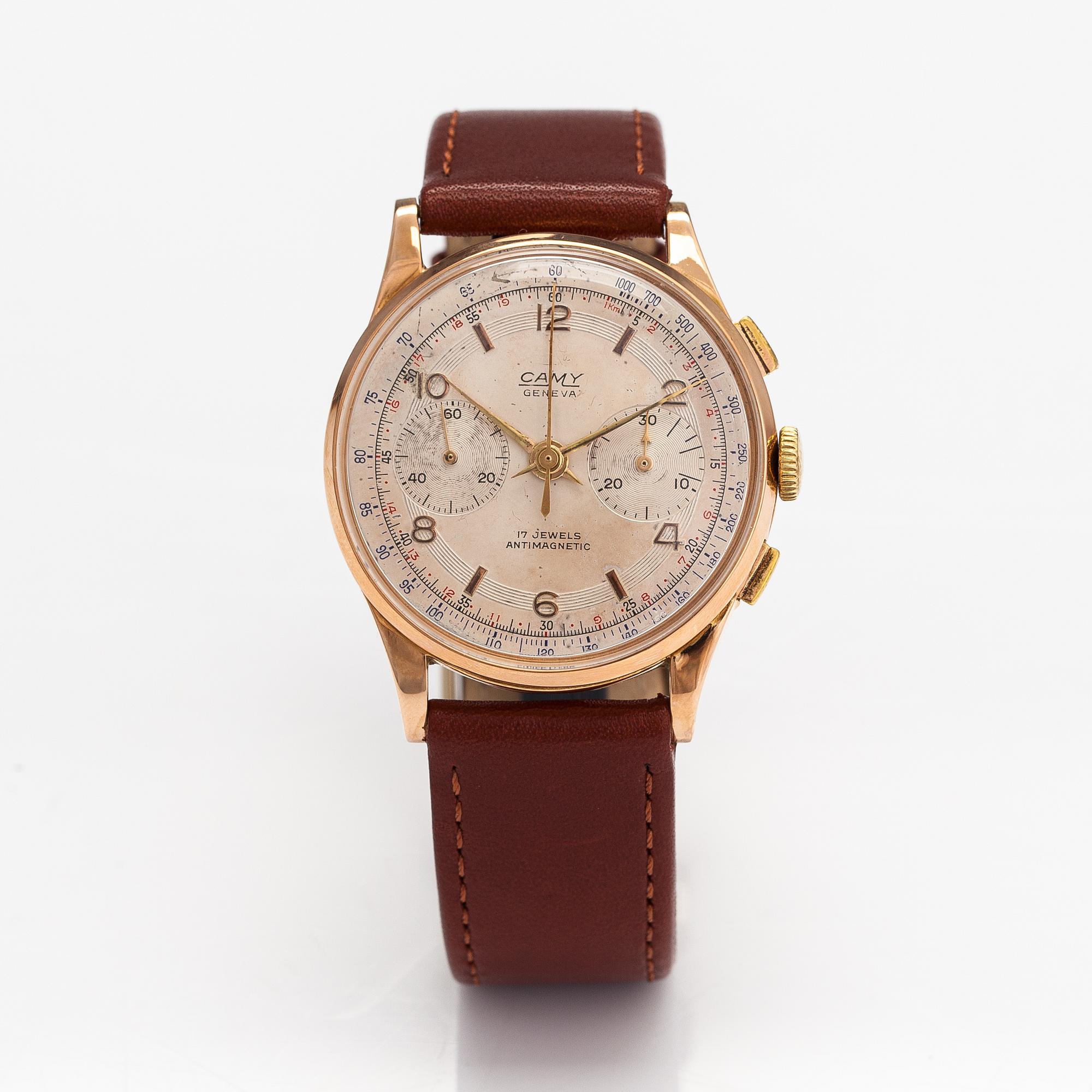 Camy, Geneva, antimagnetic, wristwatch, 37 mm.