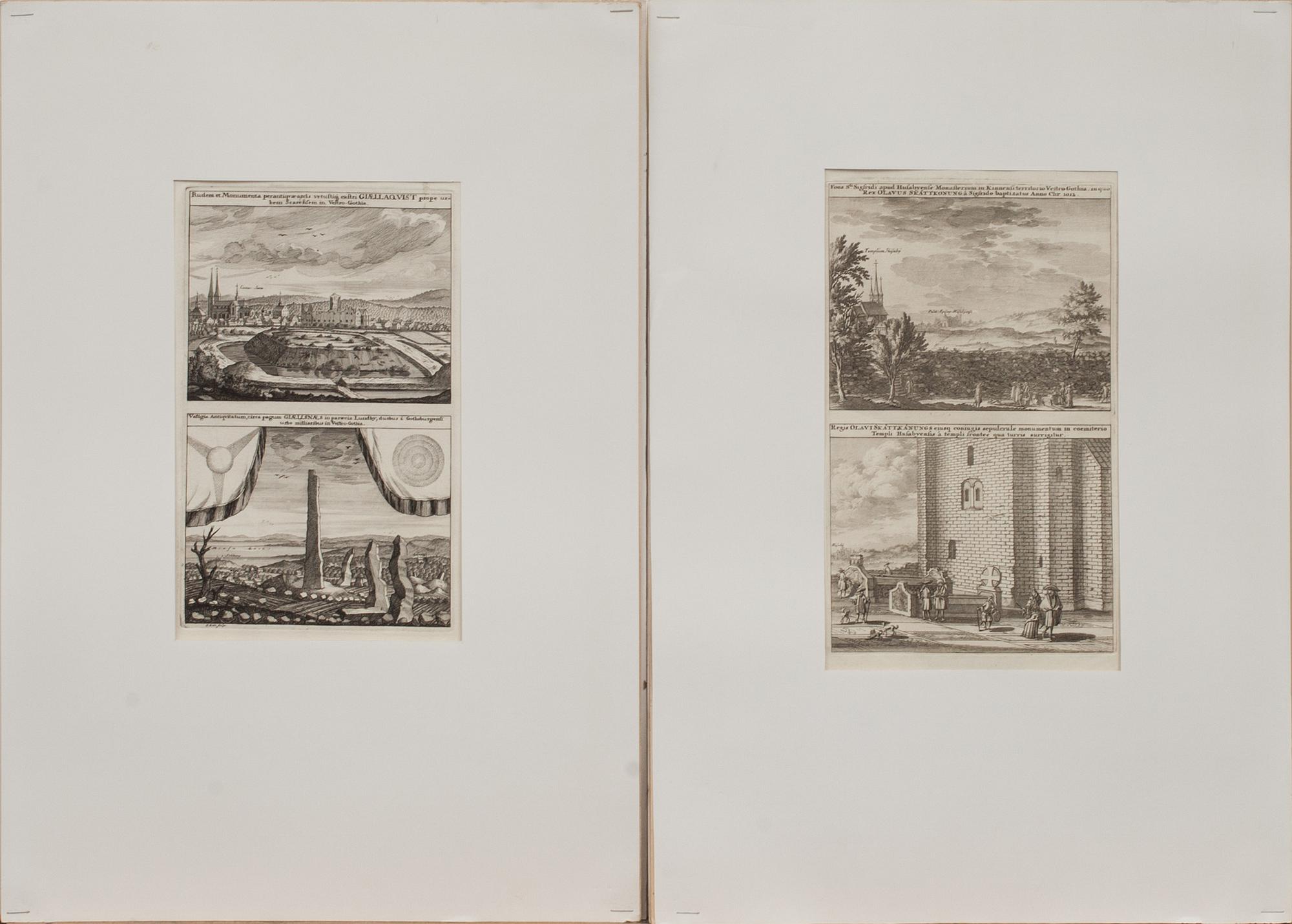 KOPPARSTICK, 10 st. Ur Suecia Antiqua et Hodierna, 1800-tal.
