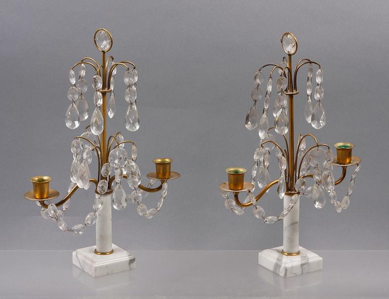 BORDSLYSTAR, ett par, gustaviansk stil, 1900-tal.