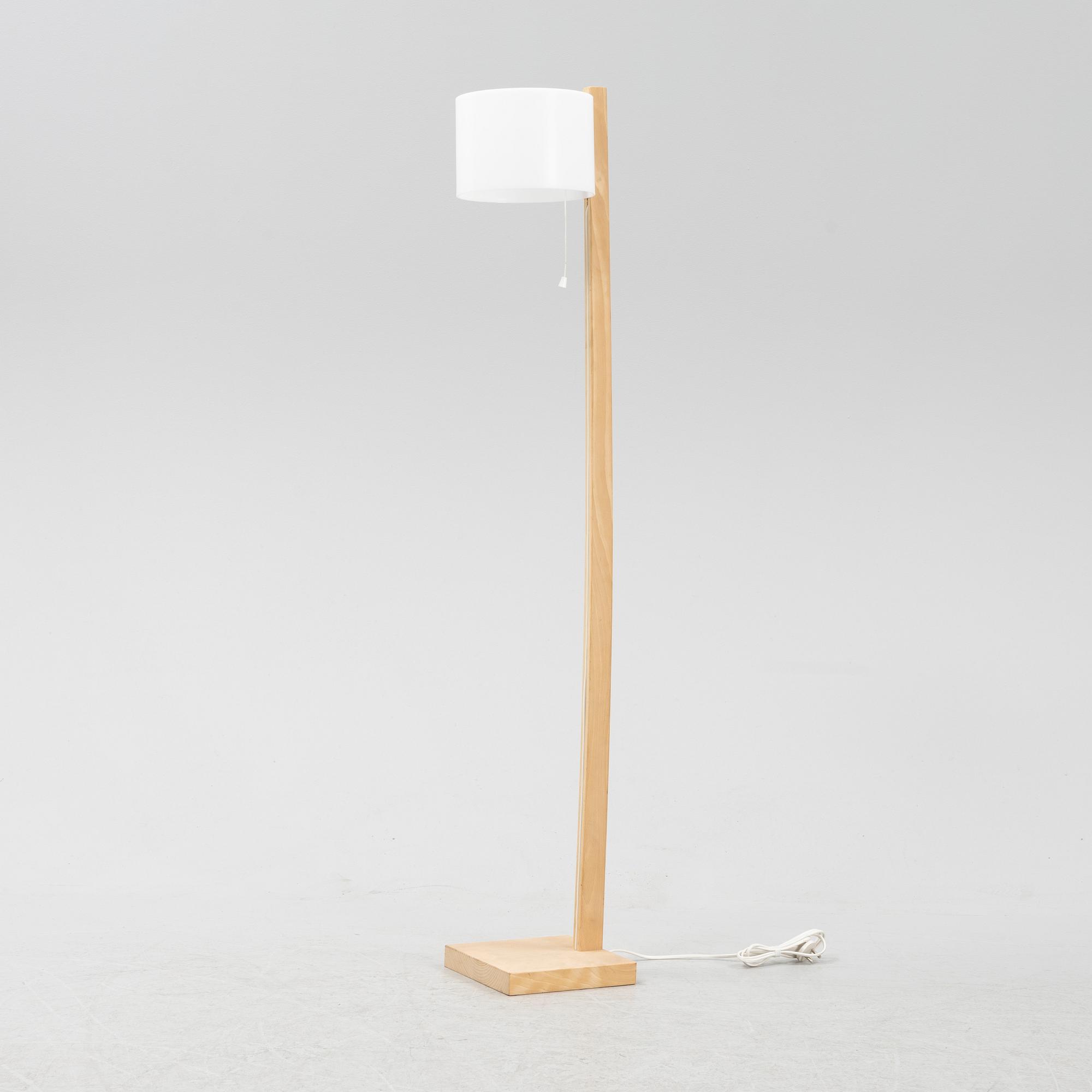 A beech and acrylic floor light, Luxus, Vittsjö.