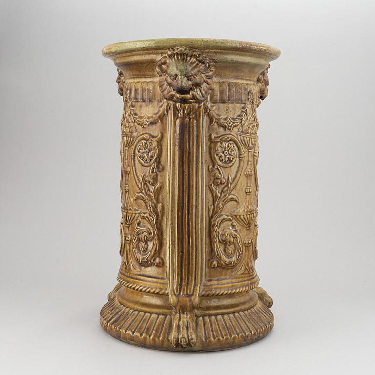 A large ceramic umbrella stand, circa 1900.