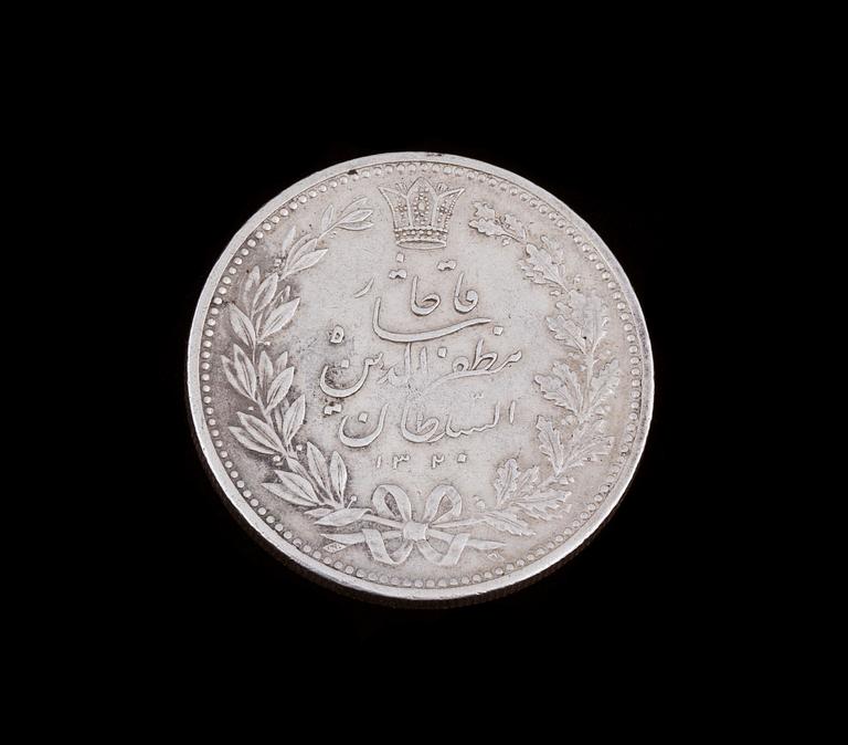 MYNT, silver, Persien, Qajar dynastien, 1800-tal. Ca 23g.