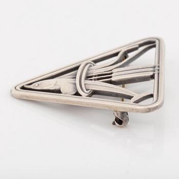 Georg Jensen, sterling silver dolphin brooch.