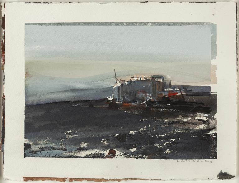 LARS LERIN, watercolour, signed.