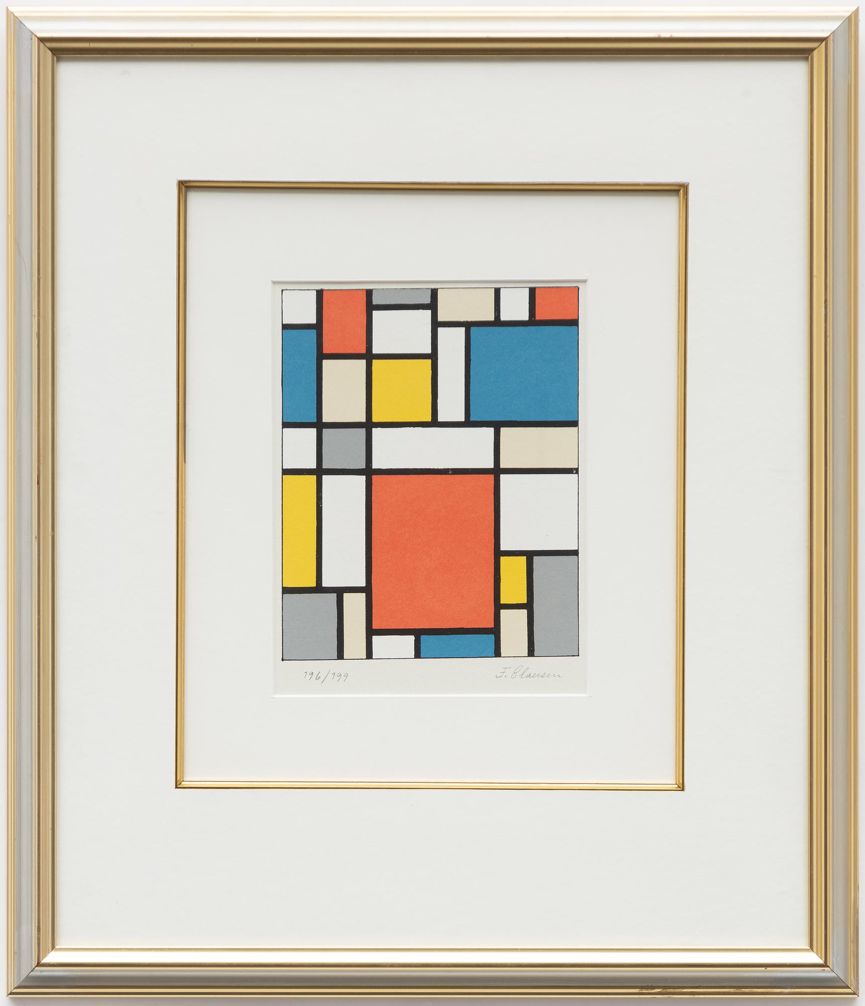 Franciska Clausen, "Composition neoplasticiste (Hommage á Mondrian)".