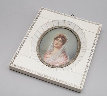 MINIATYR, gouache, otydligt signerad, 1900-talets första hälft.