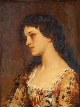 Eugene de Blaas, Porträtt av ung dam.
