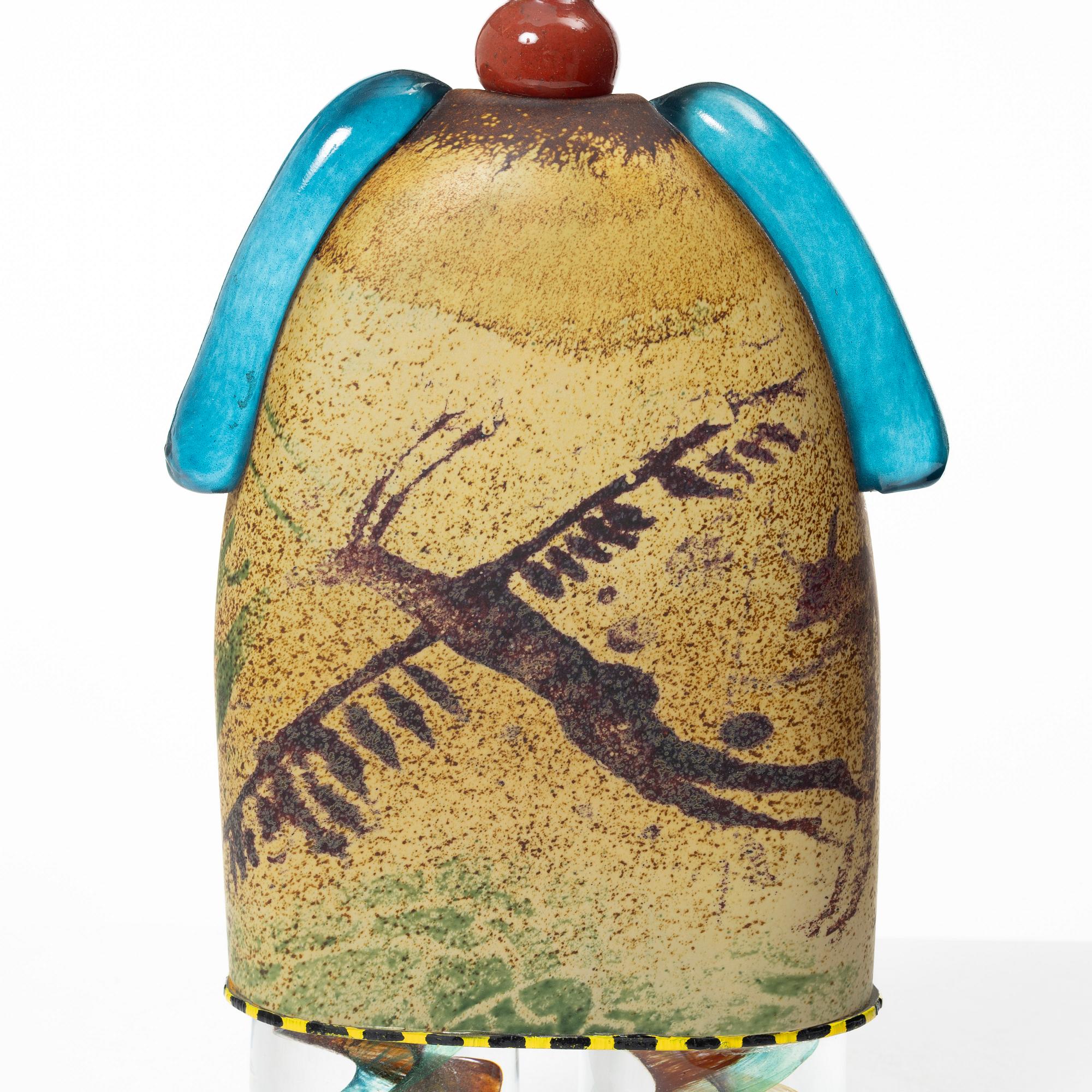 Kjell Engman, skulptur, glas, unik, signerad, Kosta Boda, 1994.