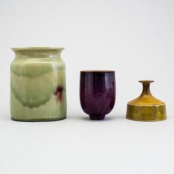 STIG LINDBERG, a lot of six stoneware items, Gustavsberg 1950/70s.