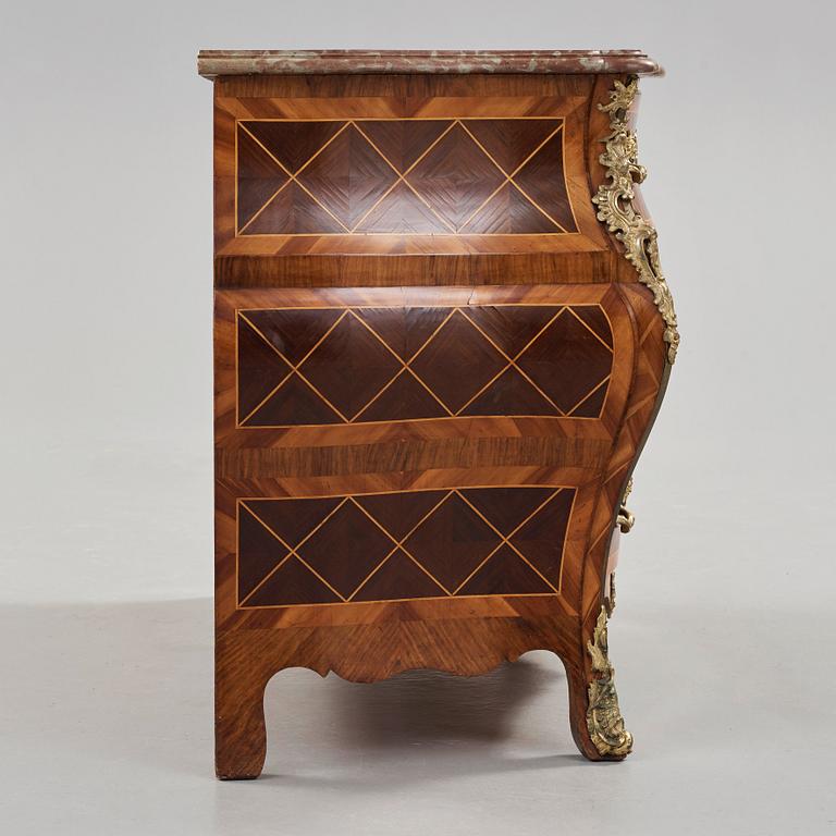 A Swedish Rococo 18th century commode attributed to Christian Linning, master 1744.