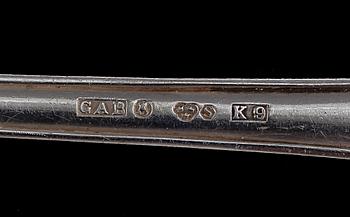 BESTICKSERVIS,127 delar, silver, modell "Svensk rund", GAB, Stockholm, 1900-talets mitt. Vikt 2598g.