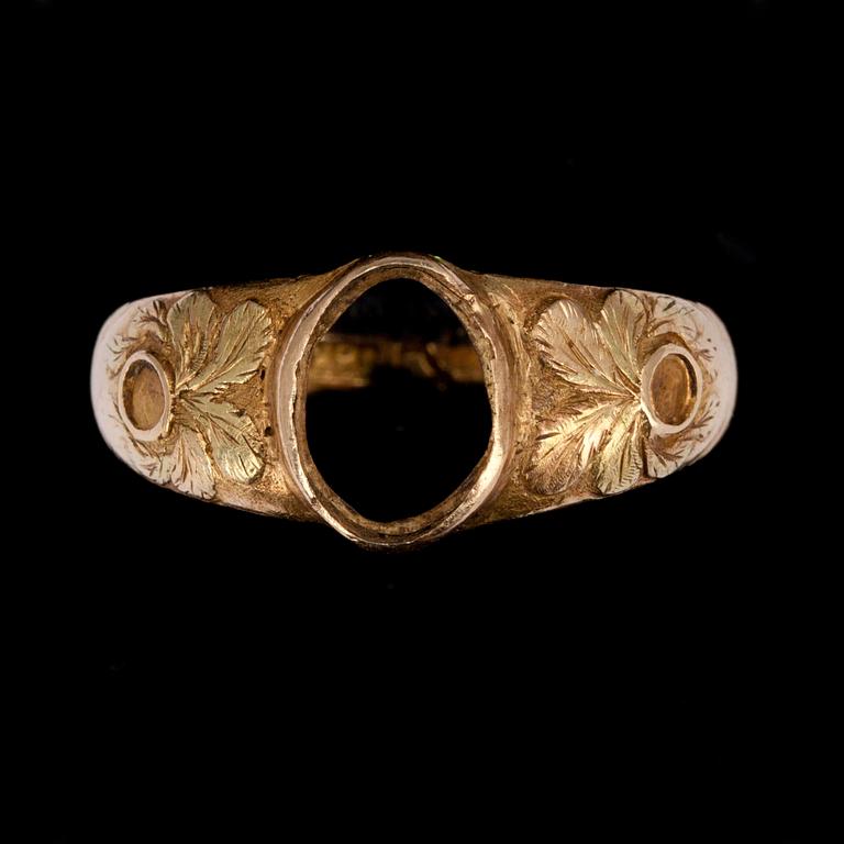 RING, guld 18K, Helsingfors, August Sjöholm, 1835. Vikt 5,9 g.