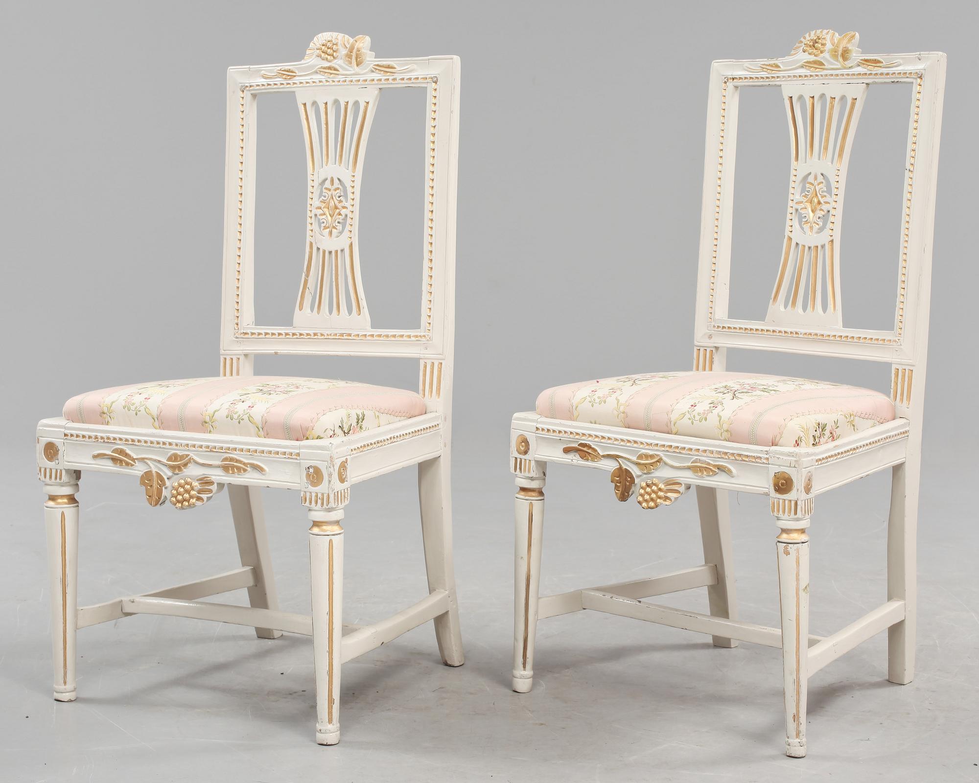 STOLAR, ett par, gustavianska provinsarbeten, Lindome, tidigt 1800-tal.