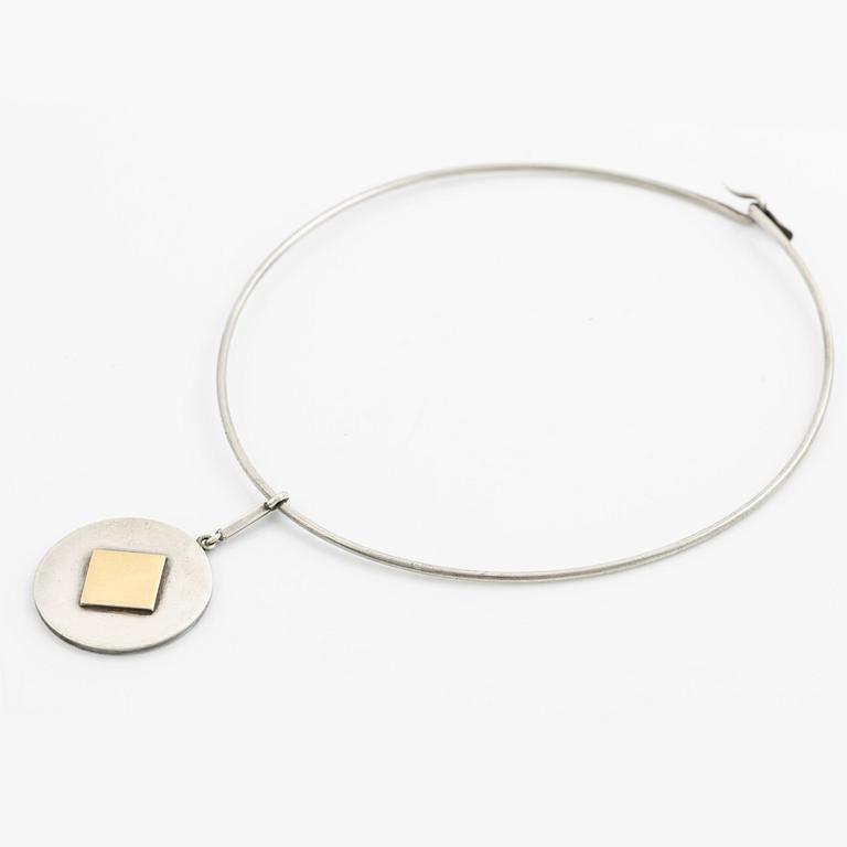 Sigurd Persson, Pendant necklace, parcel gilt sterling silver, Stockholm 1990.