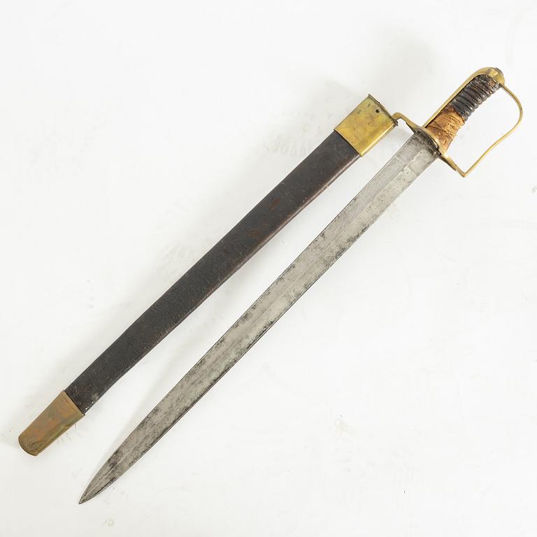 Sabre bayonet, Swedish, m/1815-20, with scabbard.