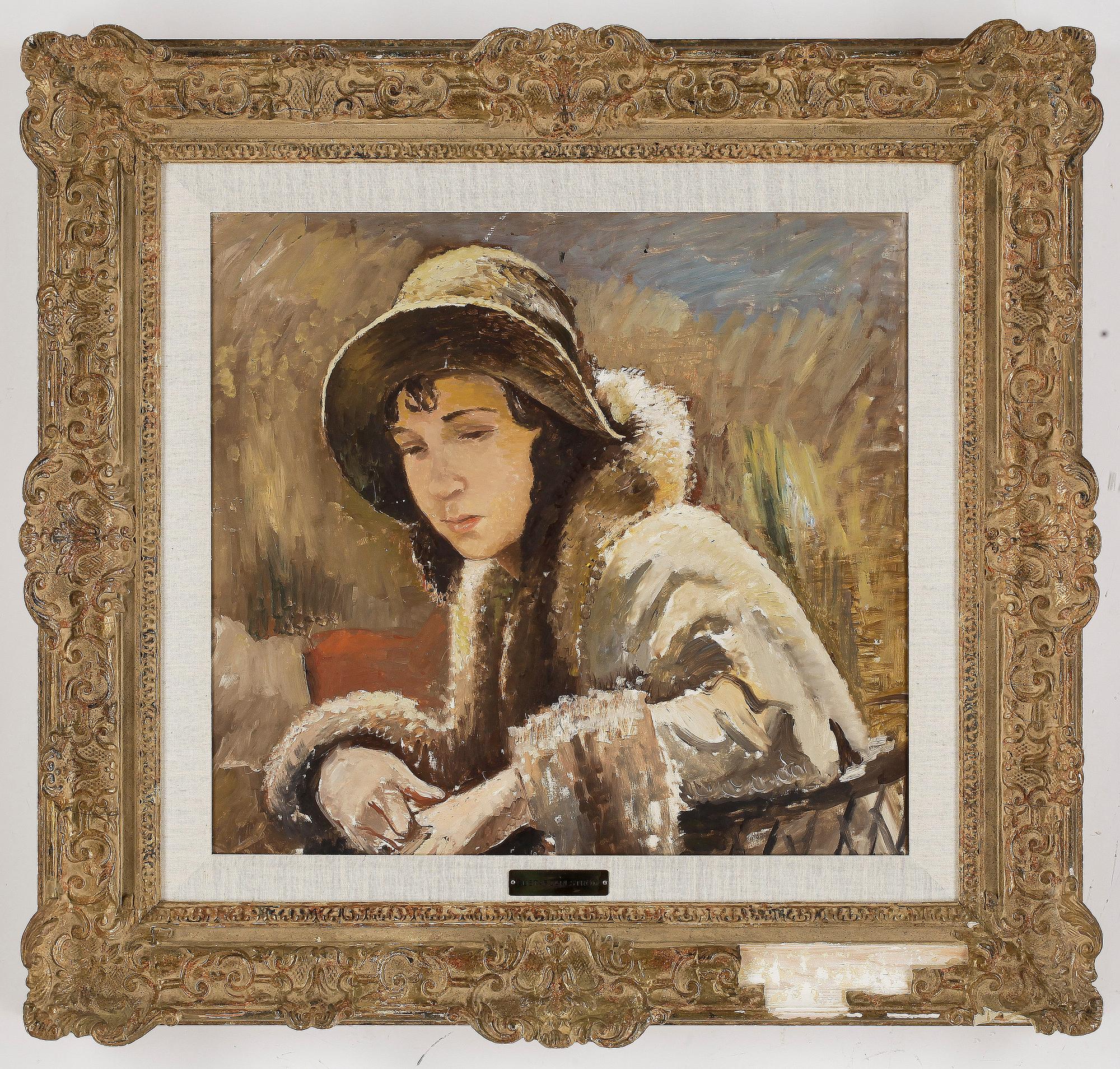 GUSTAF CARLSTRÖM, tillskriven, olja på pannå.