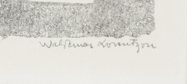 WALDEMAR LORENTZON, litografi, signerad, provtryck.