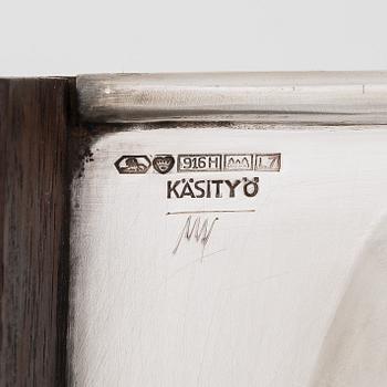 Tapio Wirkkala, leipäkori, hopea ja palisanteri, TW 185, Kultakeskus, Hämeenlinna 1964.