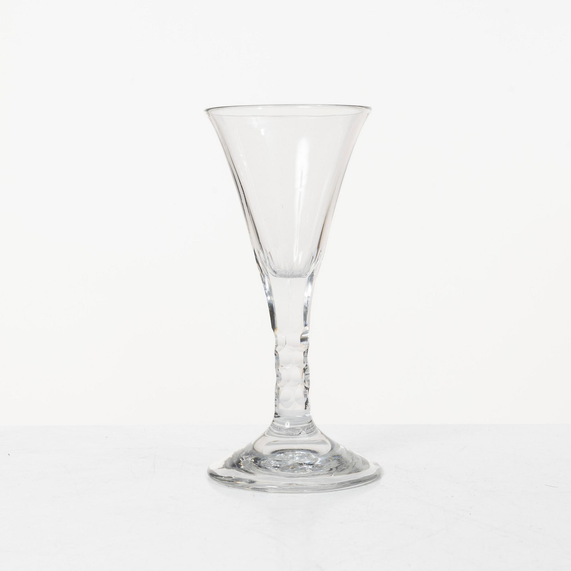 Cut glass, 1 + 4 similar, 19th century.