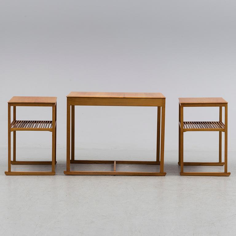 CARL MALMSTEN, a 'Släden' mahogany nest of tables.