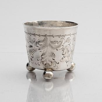 Berendt Möller, bägare, silver, Stockholm 1695. Barock.