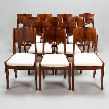 A set of twelve Russian chairs, around 1830.